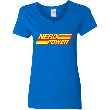 T-Shirts Royal / S Nerd Power Women's V-Neck T-Shirt