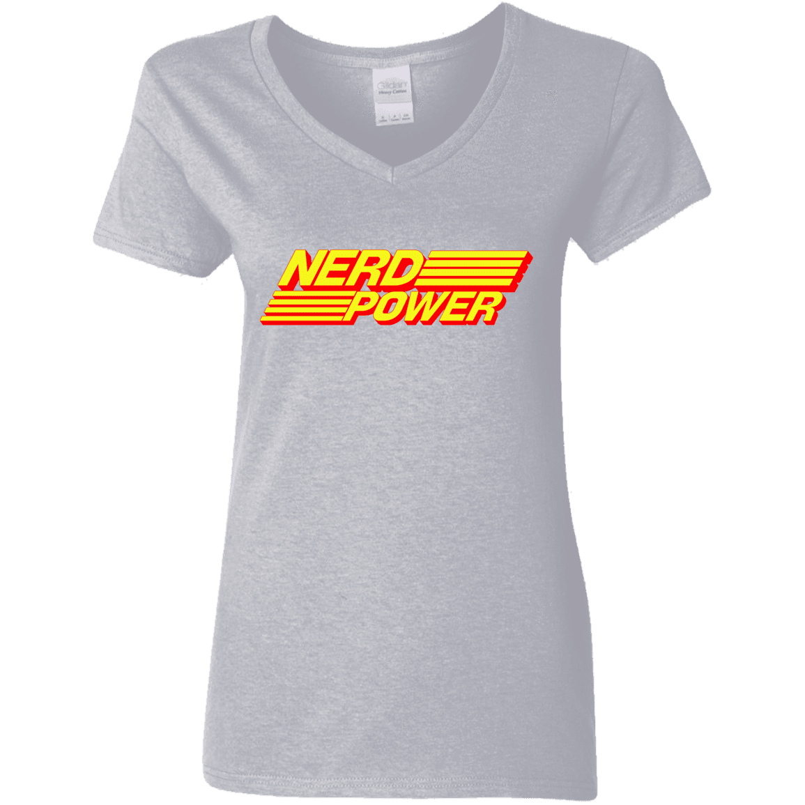 T-Shirts Sport Grey / S Nerd Power Women's V-Neck T-Shirt