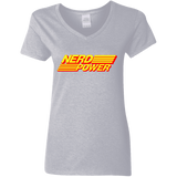 T-Shirts Sport Grey / S Nerd Power Women's V-Neck T-Shirt