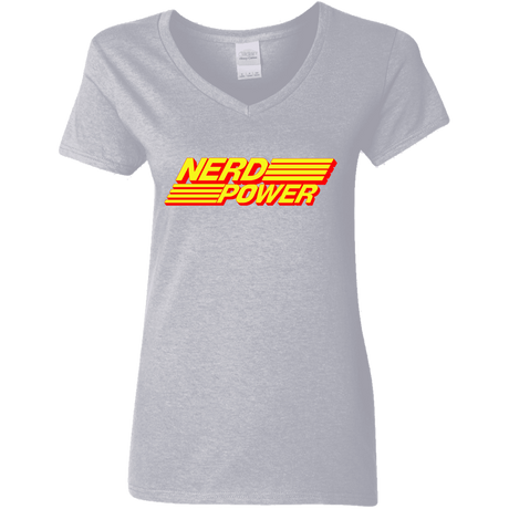 T-Shirts Sport Grey / S Nerd Power Women's V-Neck T-Shirt