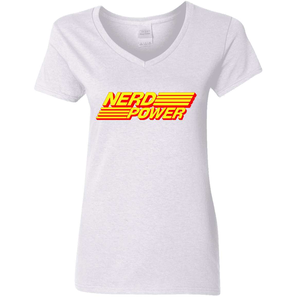 T-Shirts White / S Nerd Power Women's V-Neck T-Shirt