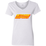 T-Shirts White / S Nerd Power Women's V-Neck T-Shirt