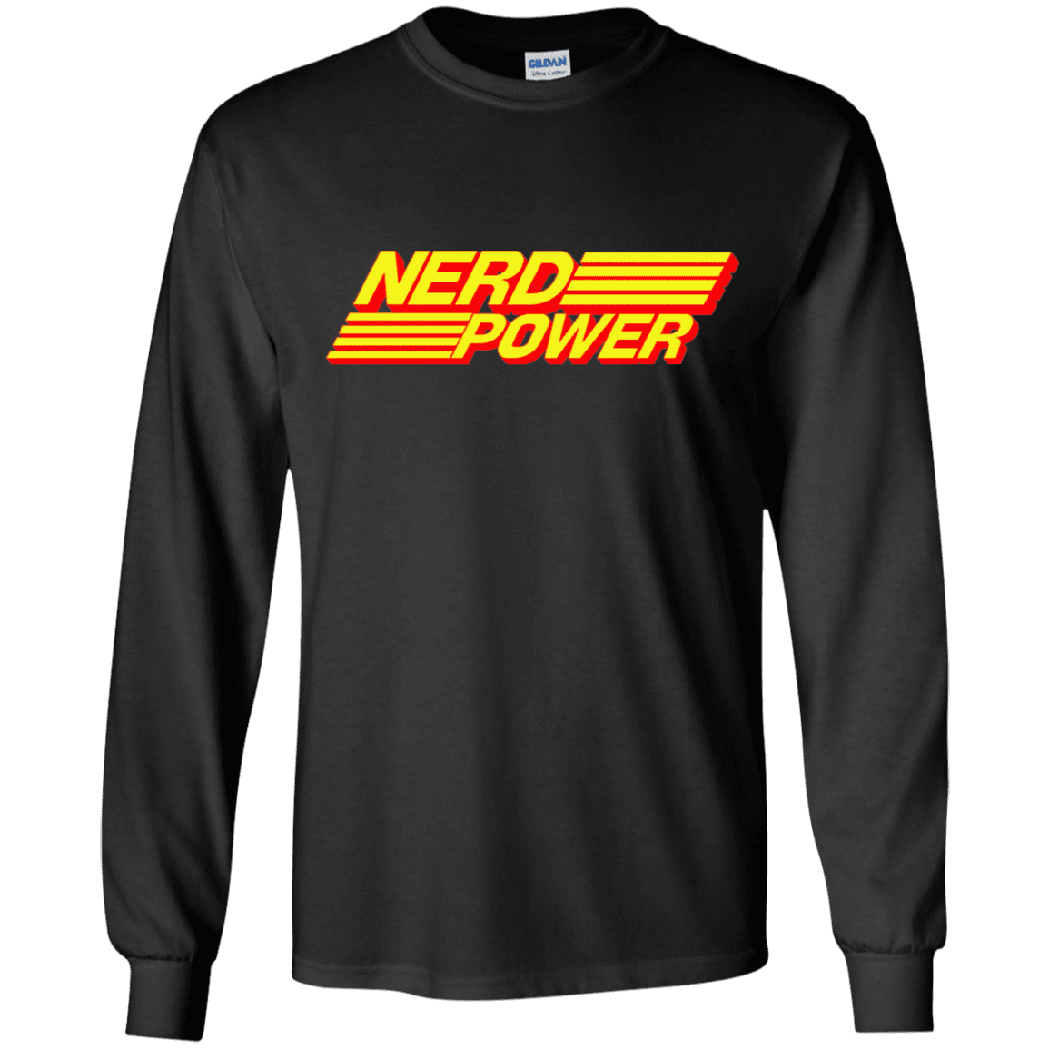 T-Shirts Black / YS Nerd Power Youth Long Sleeve T-Shirt