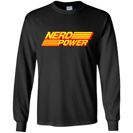 T-Shirts Black / YS Nerd Power Youth Long Sleeve T-Shirt