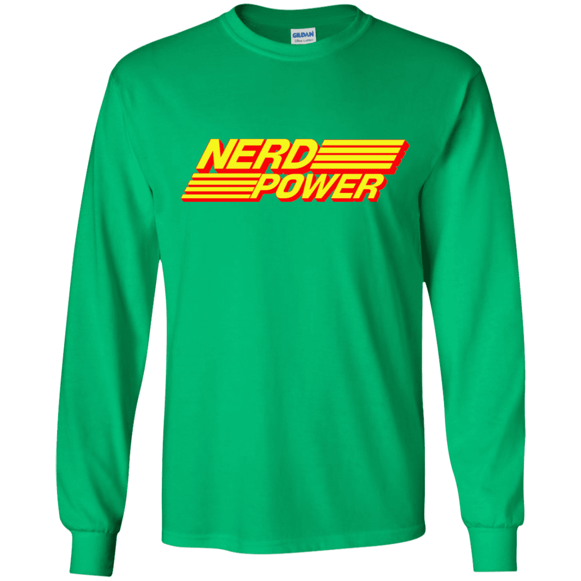 T-Shirts Irish Green / YS Nerd Power Youth Long Sleeve T-Shirt