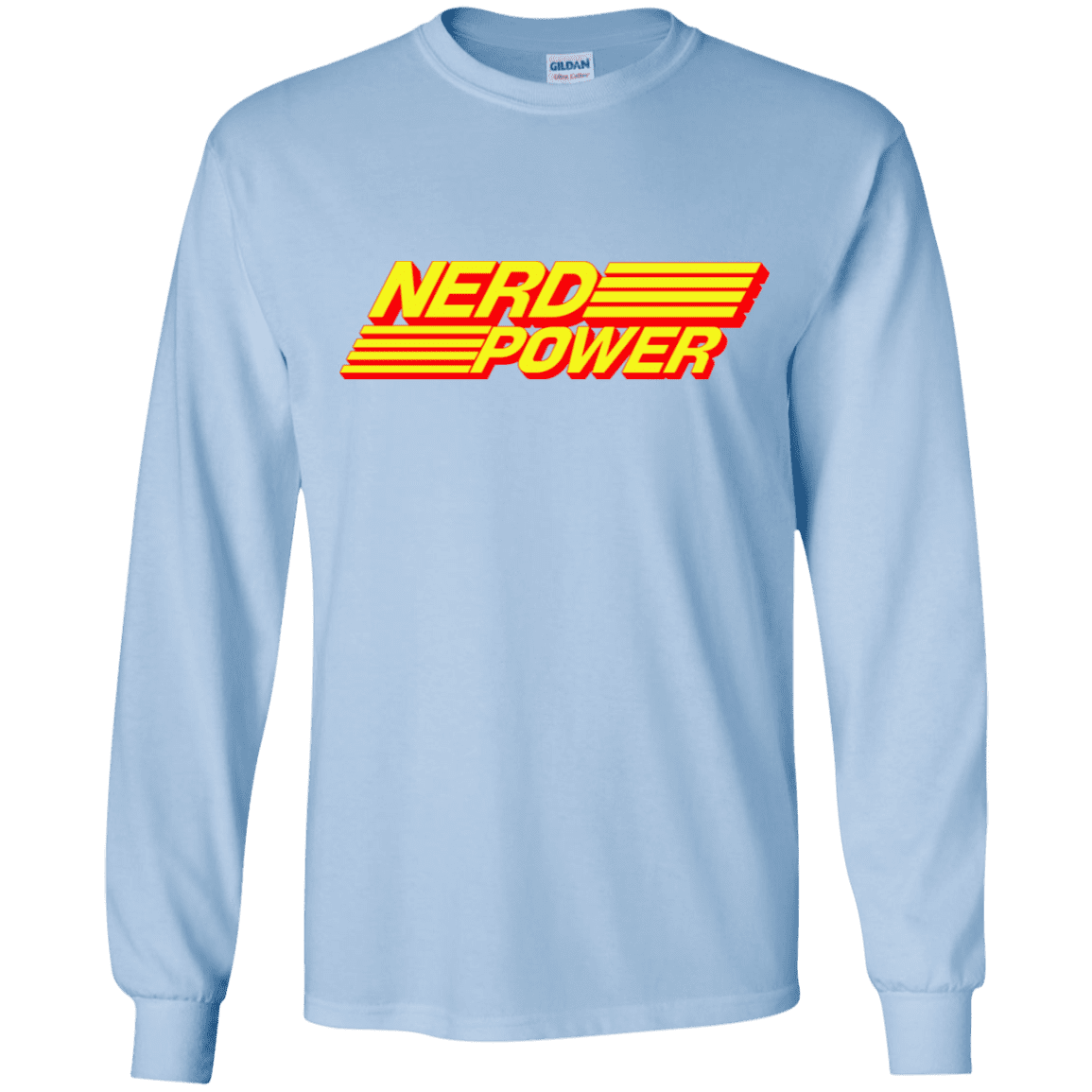 T-Shirts Light Blue / YS Nerd Power Youth Long Sleeve T-Shirt