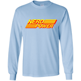 T-Shirts Light Blue / YS Nerd Power Youth Long Sleeve T-Shirt