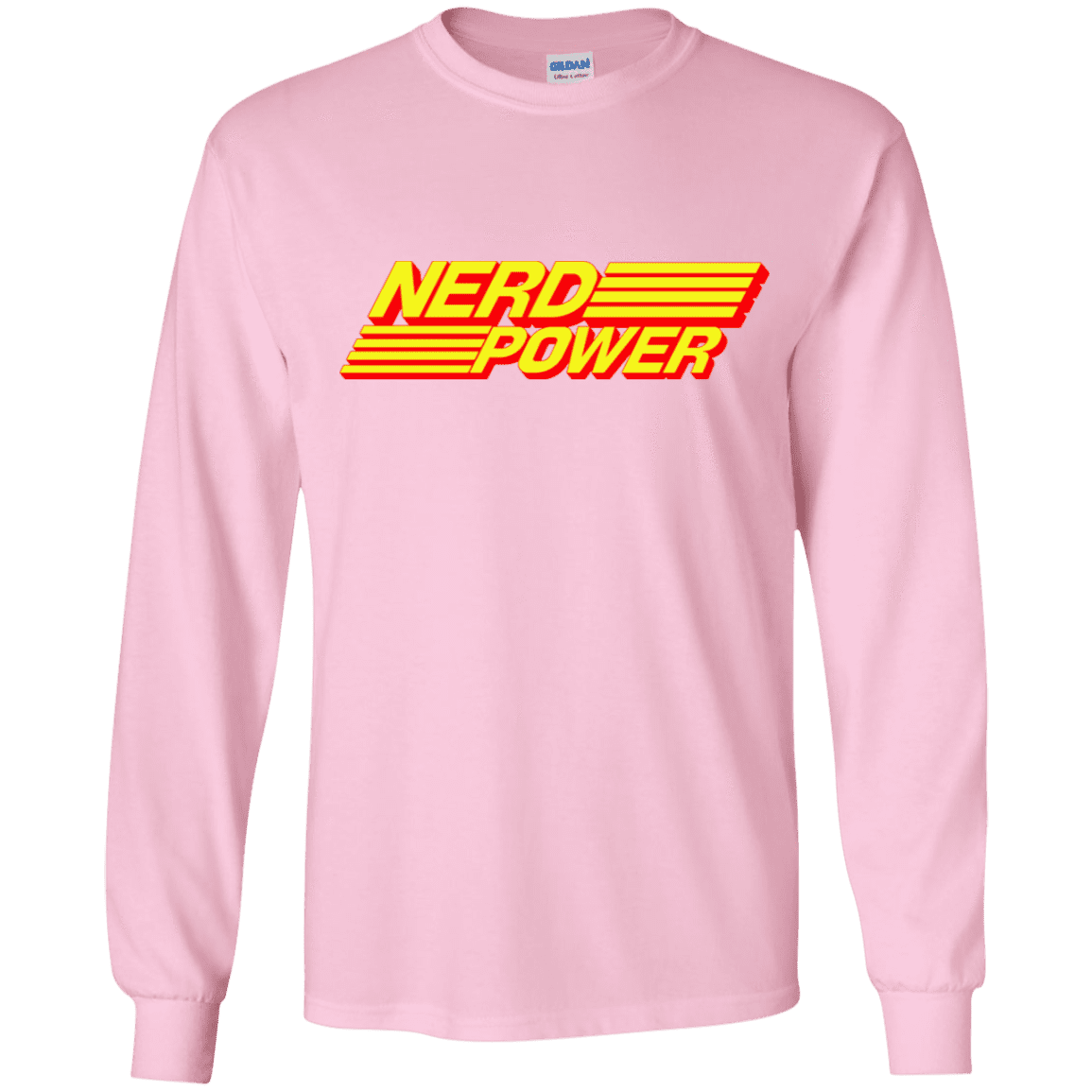 T-Shirts Light Pink / YS Nerd Power Youth Long Sleeve T-Shirt