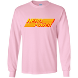 T-Shirts Light Pink / YS Nerd Power Youth Long Sleeve T-Shirt