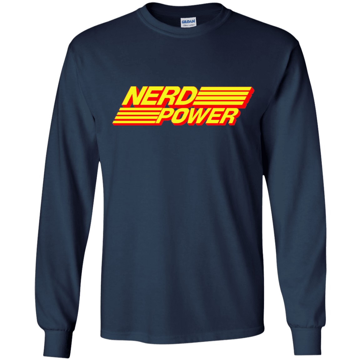 T-Shirts Navy / YS Nerd Power Youth Long Sleeve T-Shirt