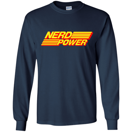 T-Shirts Navy / YS Nerd Power Youth Long Sleeve T-Shirt