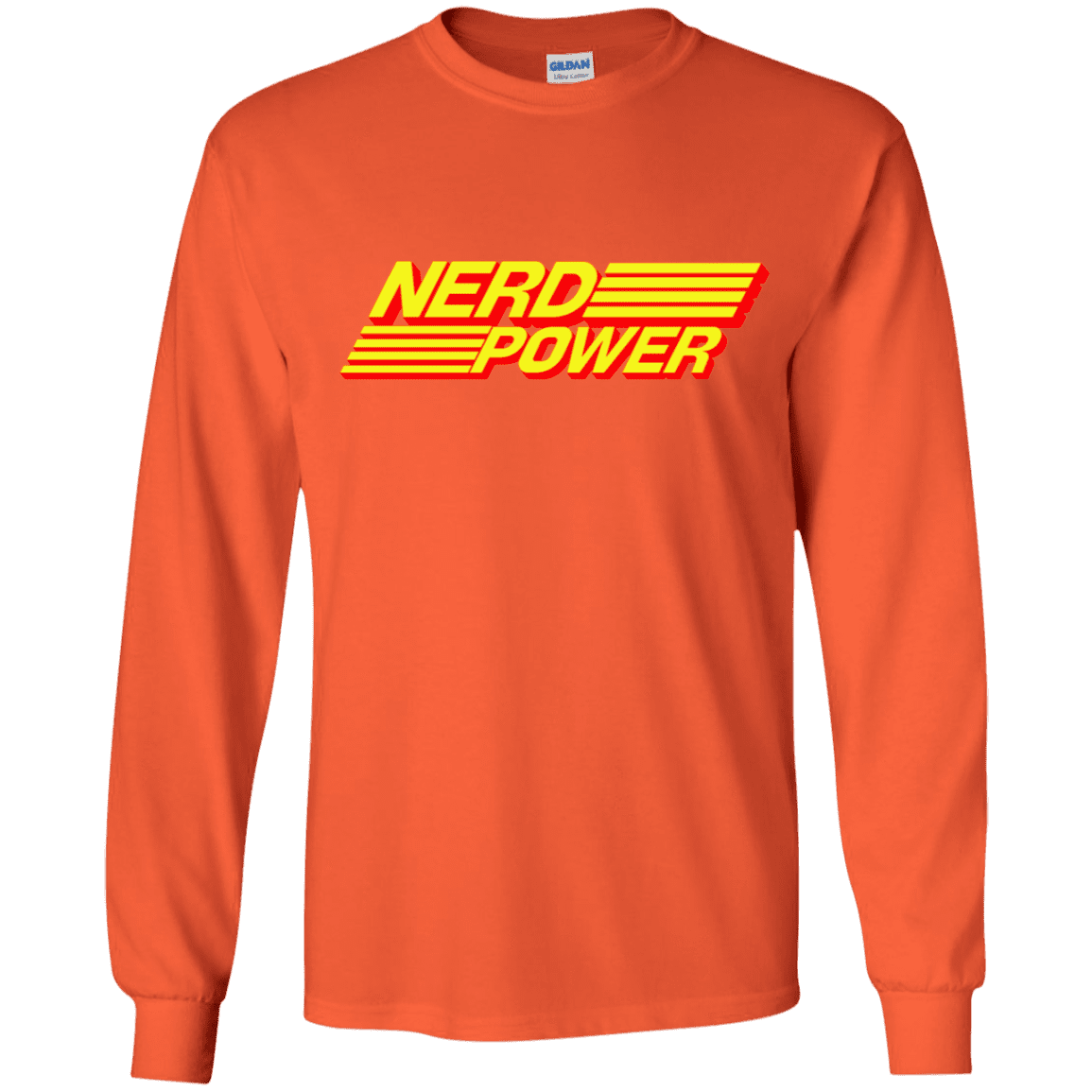 T-Shirts Orange / YS Nerd Power Youth Long Sleeve T-Shirt