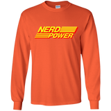 T-Shirts Orange / YS Nerd Power Youth Long Sleeve T-Shirt