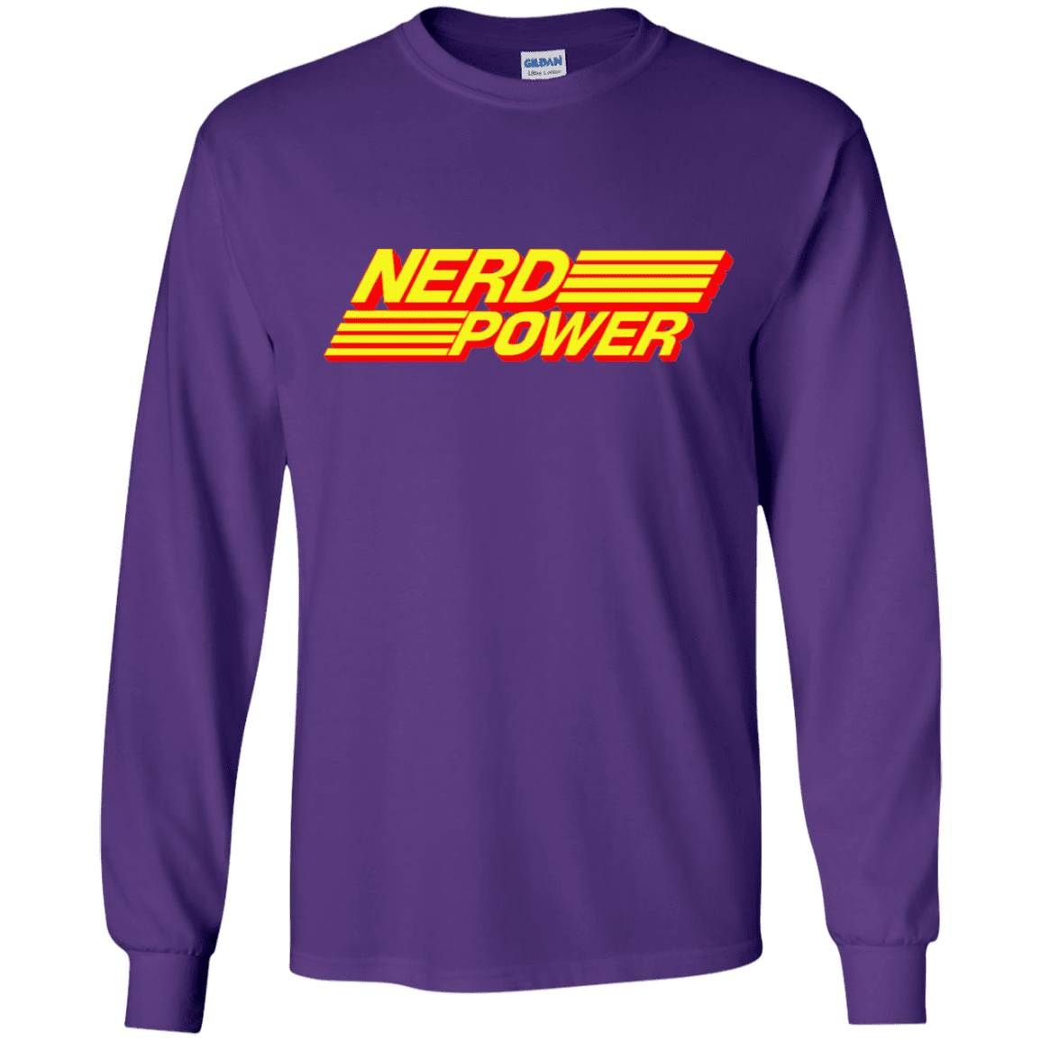 T-Shirts Purple / YS Nerd Power Youth Long Sleeve T-Shirt