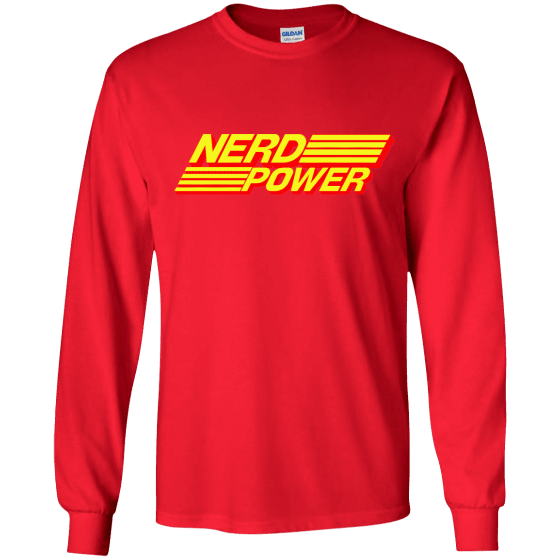 T-Shirts Red / YS Nerd Power Youth Long Sleeve T-Shirt