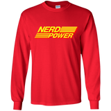 T-Shirts Red / YS Nerd Power Youth Long Sleeve T-Shirt