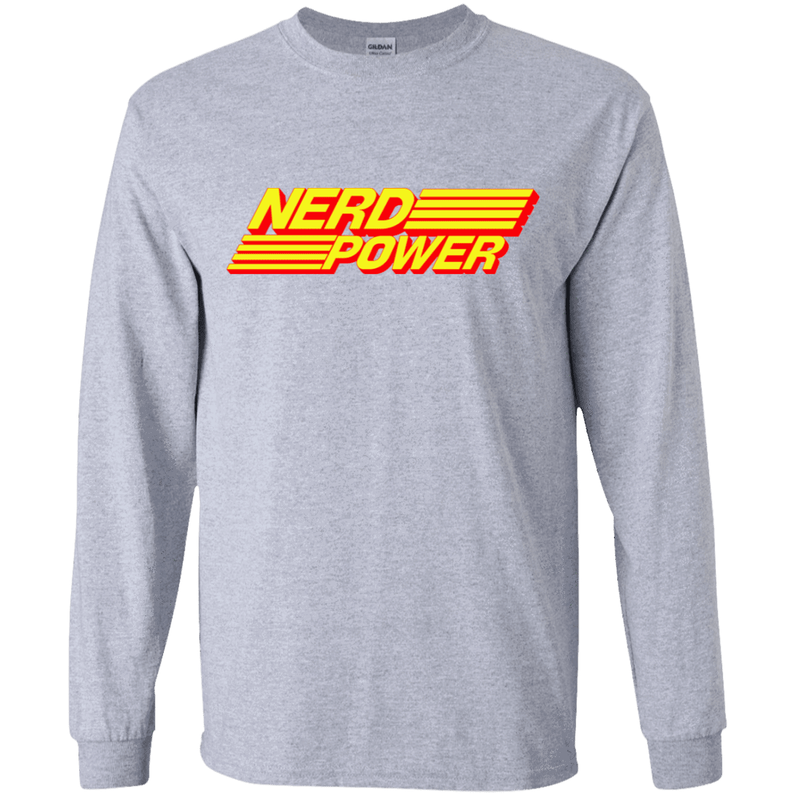 T-Shirts Sport Grey / YS Nerd Power Youth Long Sleeve T-Shirt