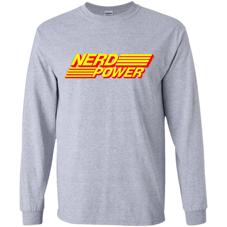 T-Shirts Sport Grey / YS Nerd Power Youth Long Sleeve T-Shirt