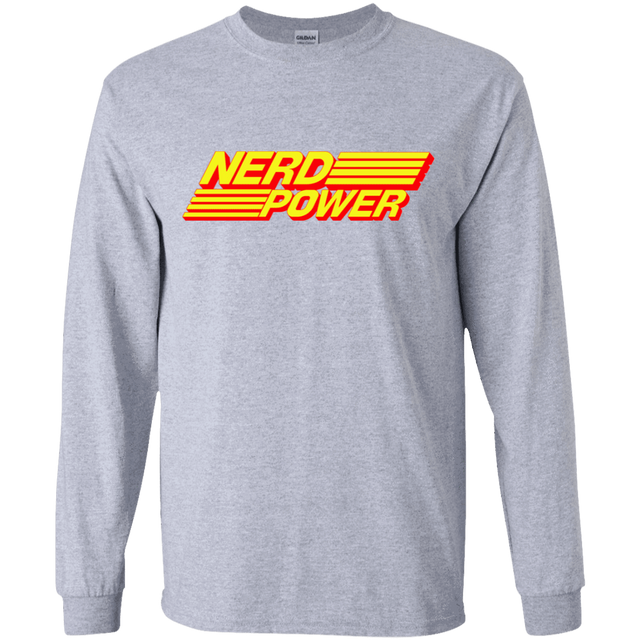 T-Shirts Sport Grey / YS Nerd Power Youth Long Sleeve T-Shirt