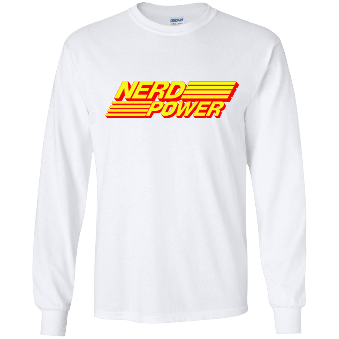 T-Shirts White / YS Nerd Power Youth Long Sleeve T-Shirt