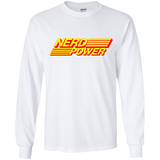 T-Shirts White / YS Nerd Power Youth Long Sleeve T-Shirt