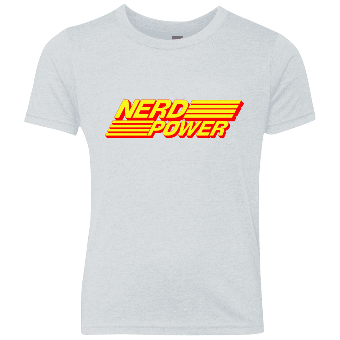 T-Shirts Heather White / YXS Nerd Power Youth Triblend T-Shirt