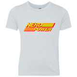 T-Shirts Heather White / YXS Nerd Power Youth Triblend T-Shirt