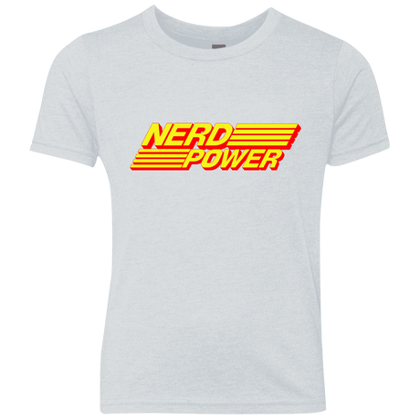 T-Shirts Heather White / YXS Nerd Power Youth Triblend T-Shirt