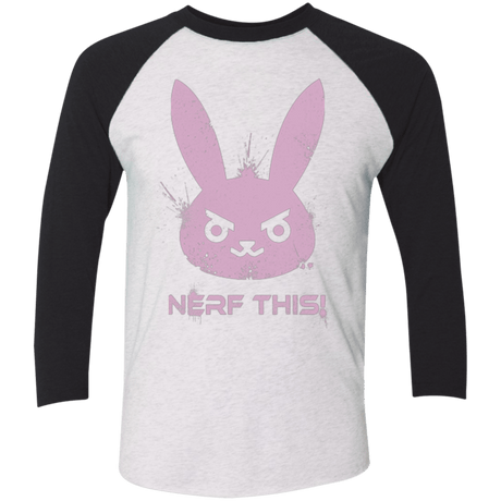 T-Shirts Heather White/Vintage Black / X-Small Nerf This Triblend 3/4 Sleeve