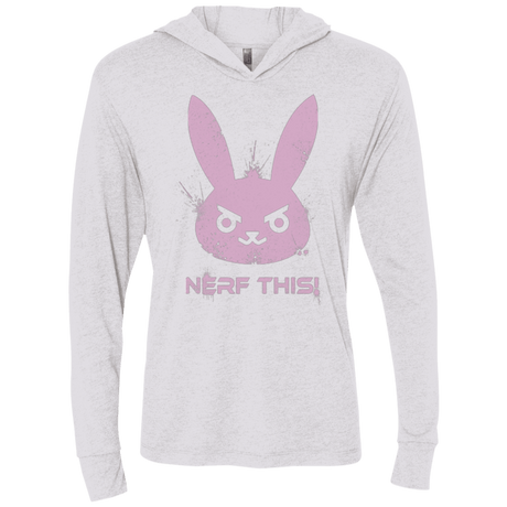 T-Shirts Heather White / X-Small Nerf This Triblend Long Sleeve Hoodie Tee