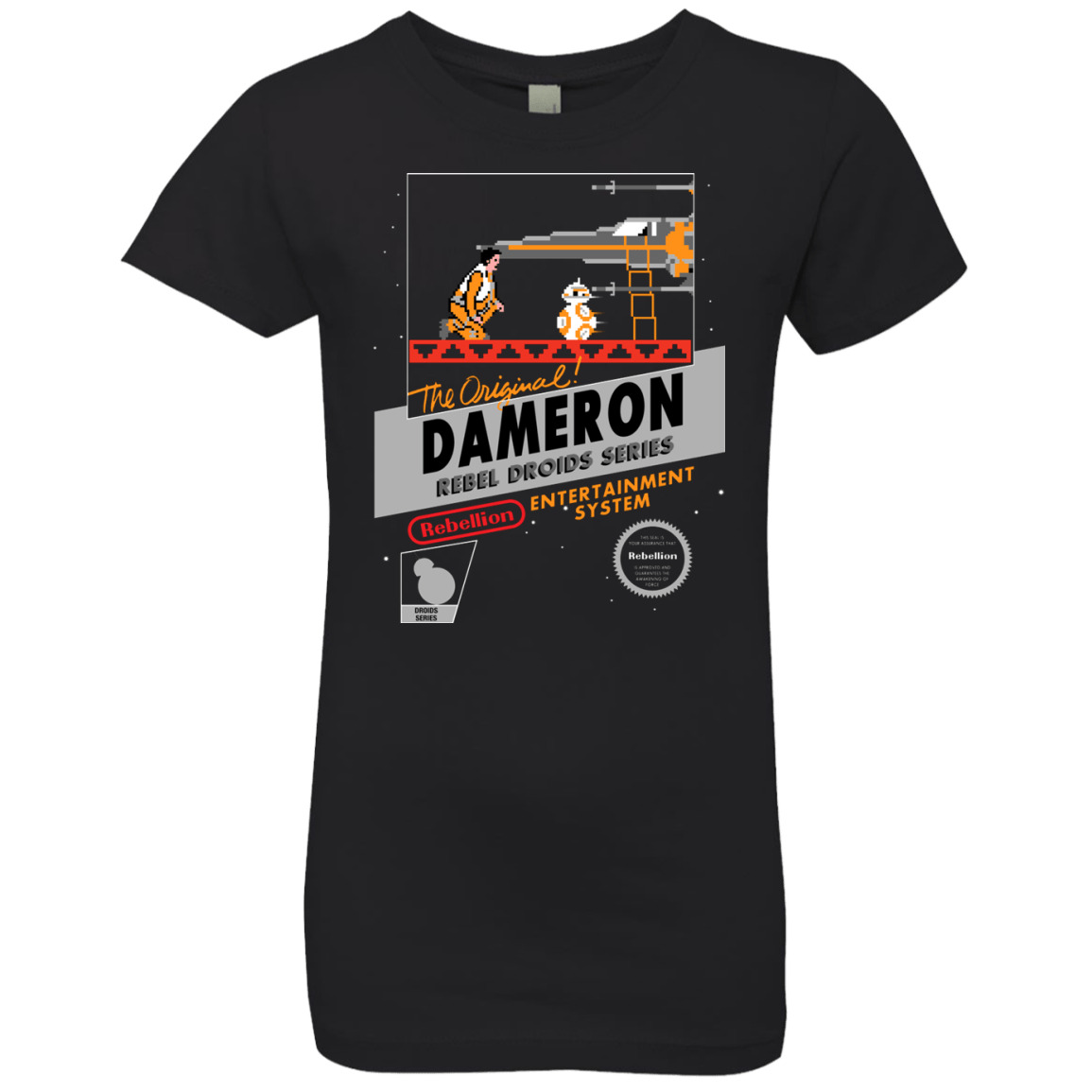 T-Shirts Black / YXS NES 8Bit Dameron Girls Premium T-Shirt