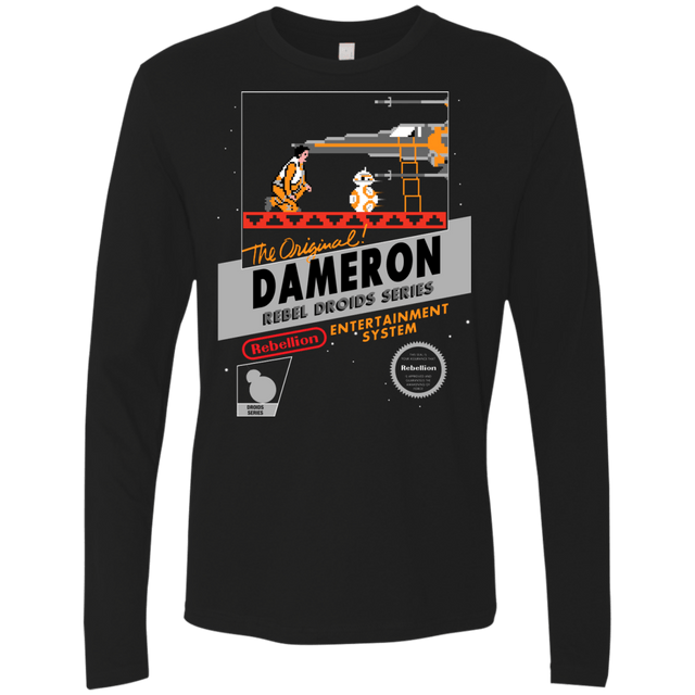 T-Shirts Black / S NES 8Bit Dameron Men's Premium Long Sleeve