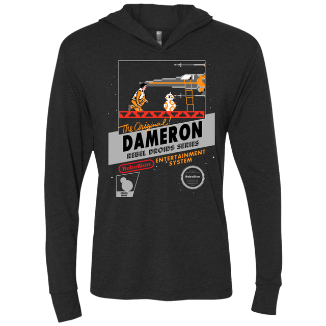 T-Shirts Vintage Black / X-Small NES 8Bit Dameron Triblend Long Sleeve Hoodie Tee