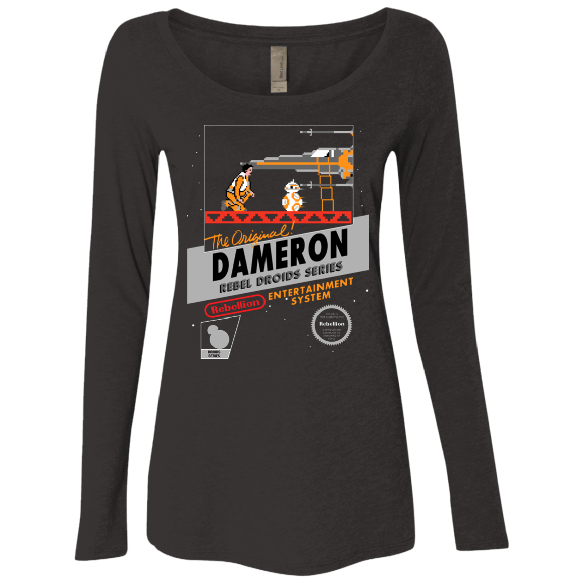 T-Shirts Vintage Black / S NES 8Bit Dameron Women's Triblend Long Sleeve Shirt