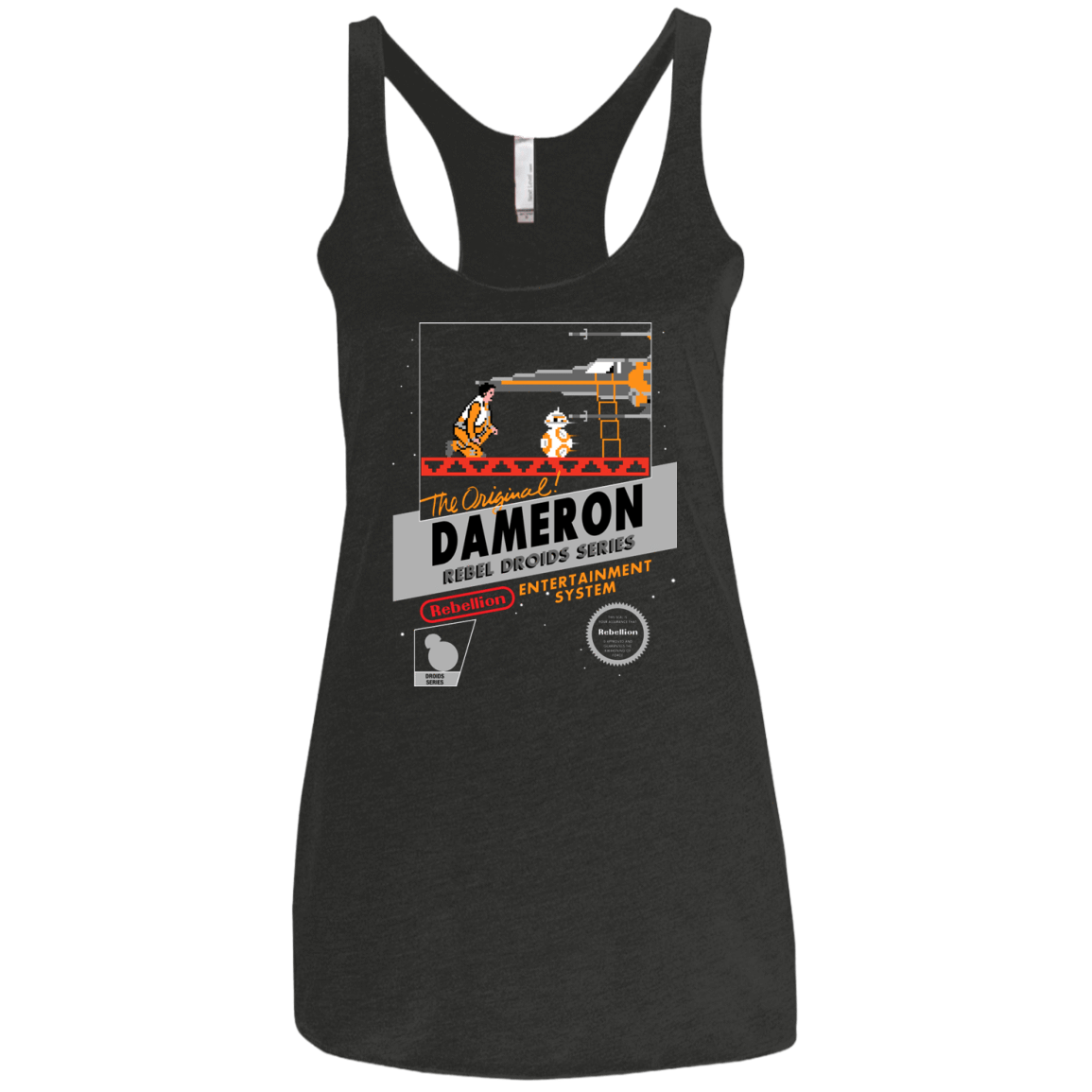 T-Shirts Vintage Black / X-Small NES 8Bit Dameron Women's Triblend Racerback Tank