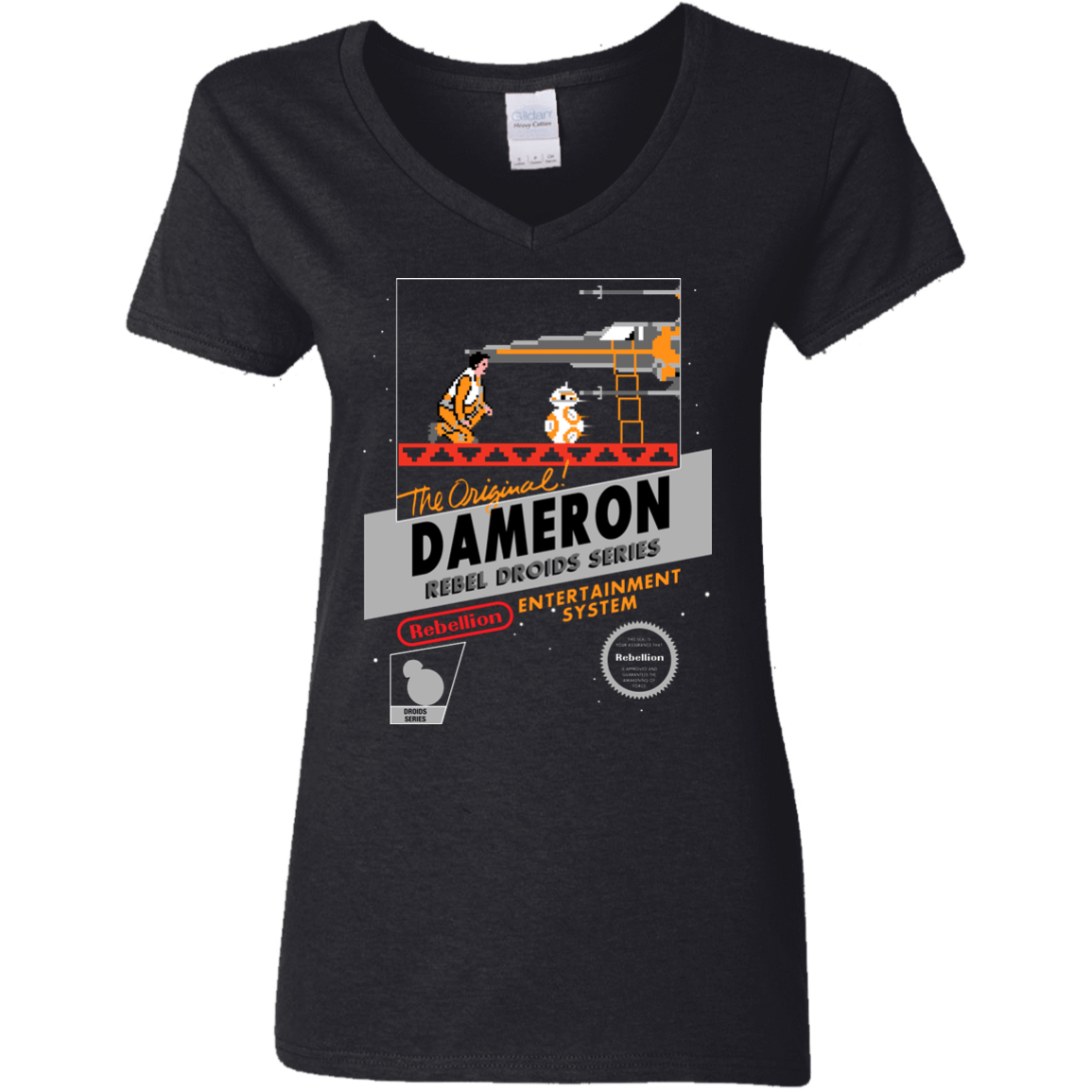 T-Shirts Black / S NES 8Bit Dameron Women's V-Neck T-Shirt