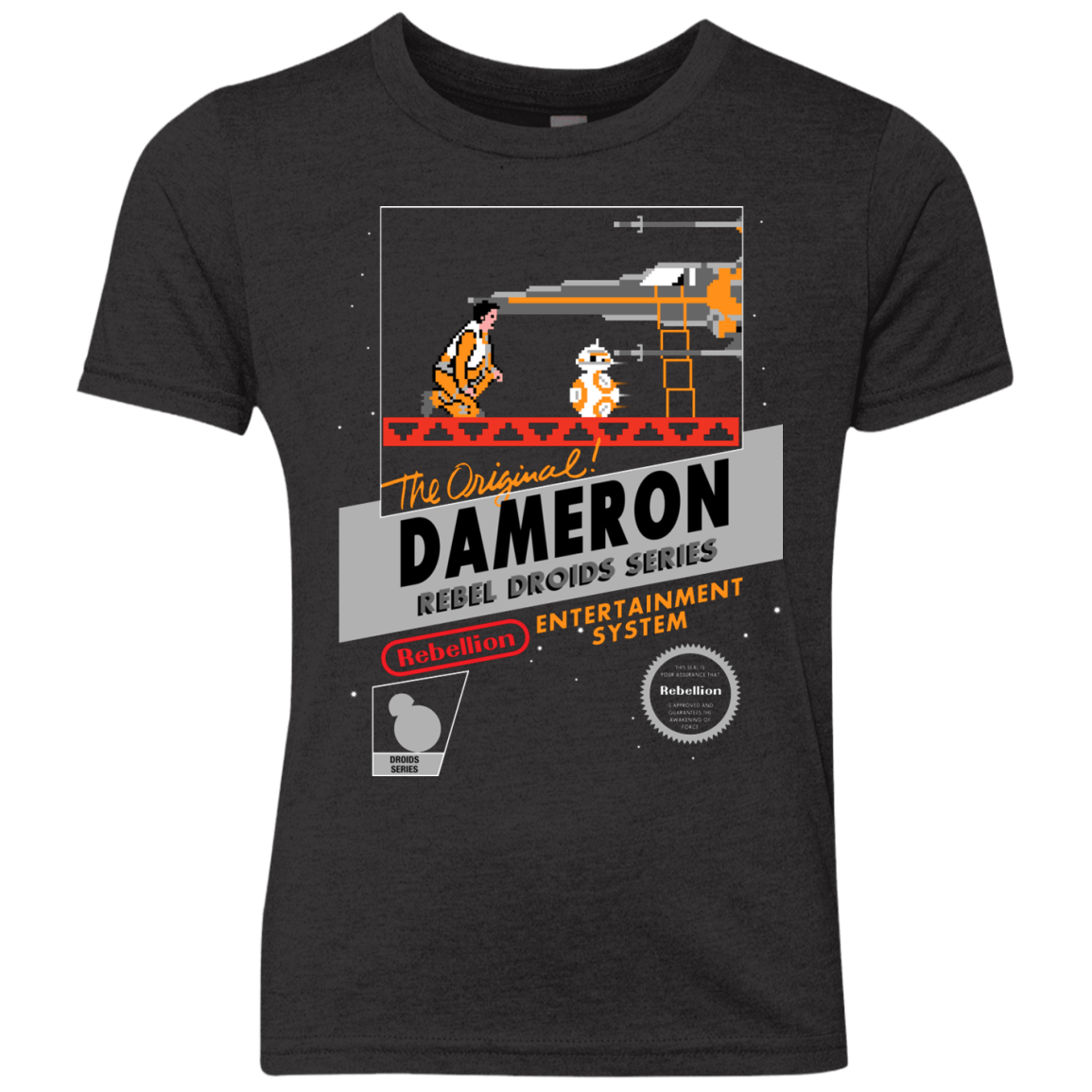 T-Shirts Vintage Black / YXS NES 8Bit Dameron Youth Triblend T-Shirt