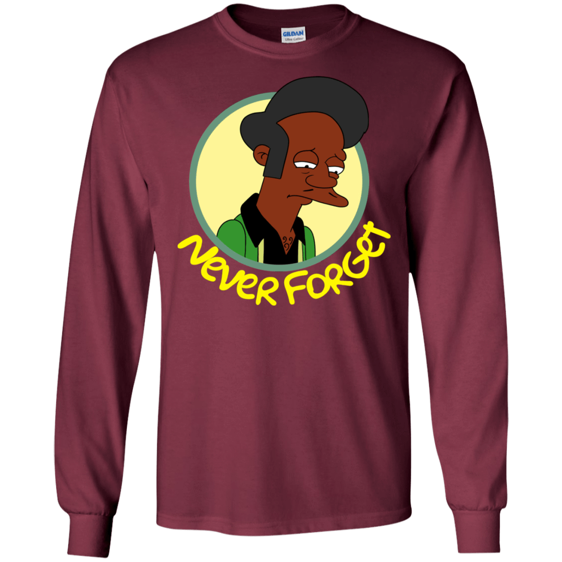 T-Shirts Maroon / S Never Forget Apu Men's Long Sleeve T-Shirt