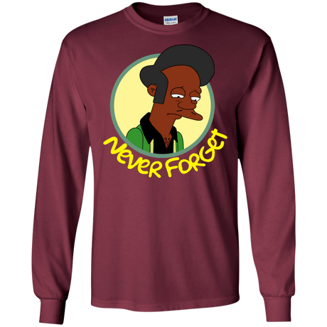 T-Shirts Maroon / S Never Forget Apu Men's Long Sleeve T-Shirt