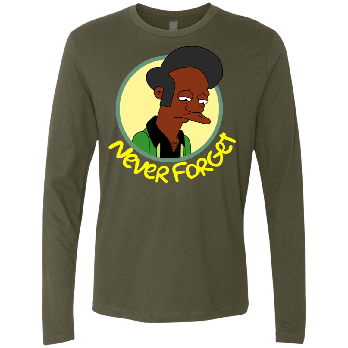 T-Shirts Military Green / S Never Forget Apu Men's Premium Long Sleeve