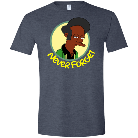 T-Shirts Heather Navy / S Never Forget Apu Men's Semi-Fitted Softstyle