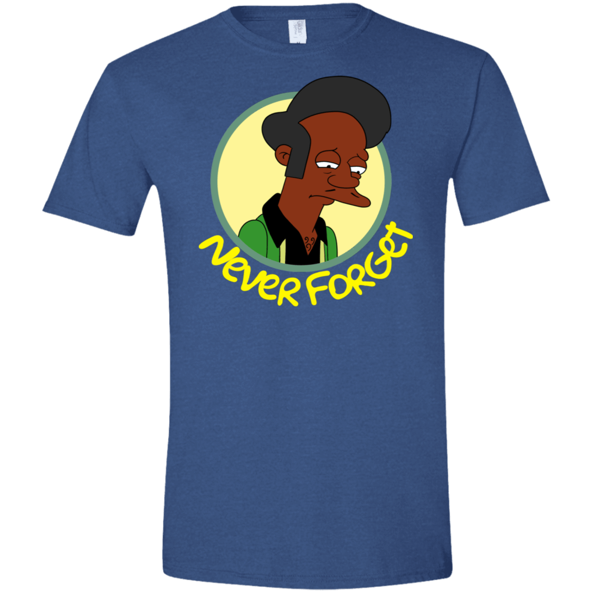 T-Shirts Heather Royal / X-Small Never Forget Apu Men's Semi-Fitted Softstyle