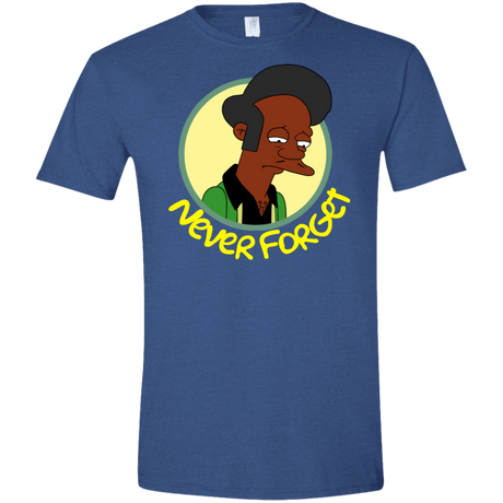 T-Shirts Heather Royal / X-Small Never Forget Apu Men's Semi-Fitted Softstyle