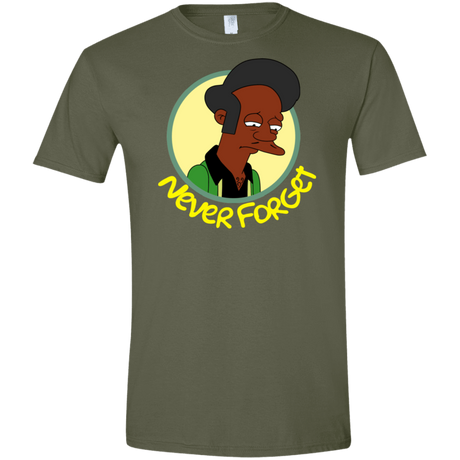 T-Shirts Military Green / S Never Forget Apu Men's Semi-Fitted Softstyle