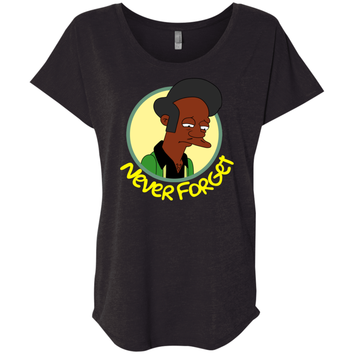 T-Shirts Vintage Black / X-Small Never Forget Apu Triblend Dolman Sleeve