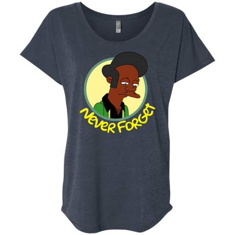 T-Shirts Vintage Navy / X-Small Never Forget Apu Triblend Dolman Sleeve