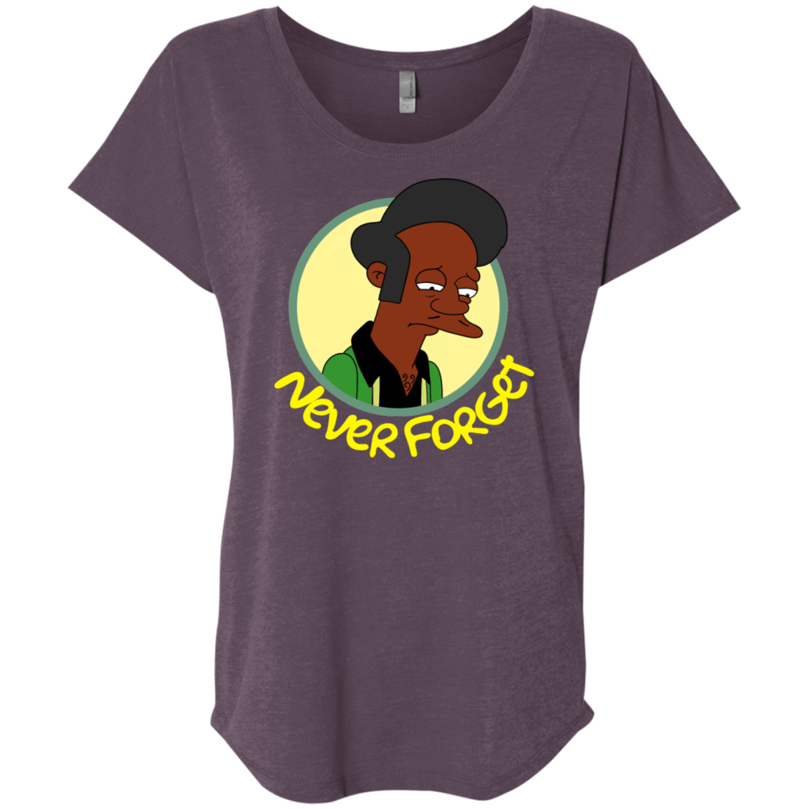 T-Shirts Vintage Purple / X-Small Never Forget Apu Triblend Dolman Sleeve