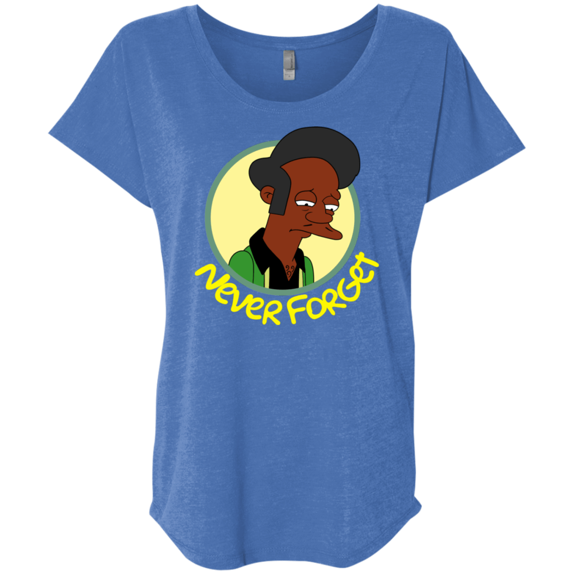 T-Shirts Vintage Royal / X-Small Never Forget Apu Triblend Dolman Sleeve