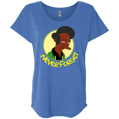 T-Shirts Vintage Royal / X-Small Never Forget Apu Triblend Dolman Sleeve