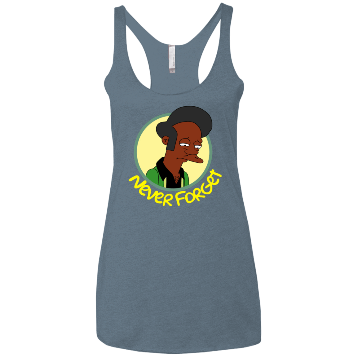 T-Shirts Indigo / X-Small Never Forget Apu Women's Triblend Racerback Tank